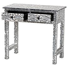 Diata Coastal Console Table with Capiz Shell Design