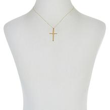 Dieci 10K Gold Textured Cross Pendant with Chain