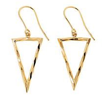 Dieci 10K Yellow Gold Electroform Triangle Dangle Earrings