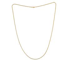 Dieci 24" 10K Gold 1.85mm Glitter Rope Chain Necklace