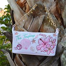 DiFerdinando Embroidered Tropical Shoulder Bag