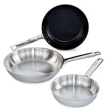 DiNA Helix 18/10 Stainless Steel 3pc Frying Pan Set