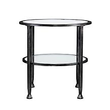 Dina Metal/Glass Round End Table - Black