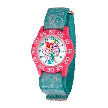 Disney Ariel Kid's Pink Bezel Time Teacher Watch with Printed Strap 