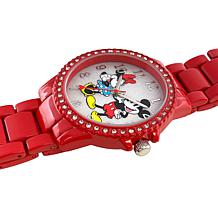 Disney Mickey & Minnie Colored Link Bracelet Watch