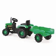 Dolu Toys Pedal Operated Big Green Tractor With Trailer