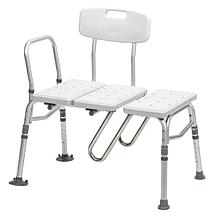 Drive Medical Splash Defense Transfer Bench w Curtain Guard Protection