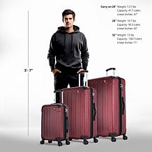 DUKAP Intely Smart 3-Piece Hardside Spinner Luggage Set with TSA Lock