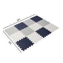 Easy Playhouse 12 Soft Foam Blue,Grey,White Floor Puzzle Tiles