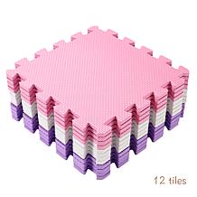 Easy Playhouse 12 Soft Foam Pink,Purple,White Floor Puzzle Tiles
