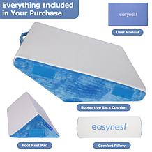 EasyNest Memory Foam Customizable Bed Wedge 3pc Pillow Set