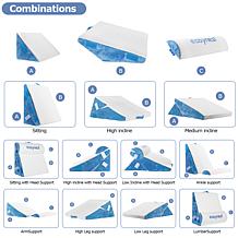 EasyNest Memory Foam Customizable Bed Wedge 3pc Pillow Set