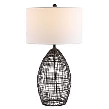 Edren 30" Black Aluminum Rattan Table Lamp