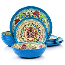 Elama Camilla 12-Piece Melamine Dinnerware Set