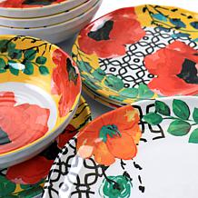 Elama Grace 12-Piece Melamine Dinnerware Set