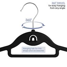 Elama Home 30-Piece Rubber Non Slip Hangers with Hanging Tab in Black