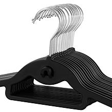 Elama Home 30-Piece Rubber Non Slip Hangers with Hanging Tab in Black