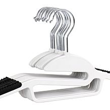 Elama Home 50-Piece Non Slip Hanger Set w/ U-slide in White and Black