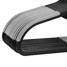 Elama Home 50-Piece Plastic Non Slip Hanger Set in Black and Gray