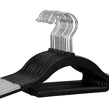 Elama Home 50-Piece Plastic Non Slip Hanger Set in Black and Gray
