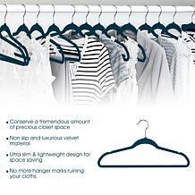 Elama Home Flocked Velvet Clothes Hangers w/ Swivel Hooks 50Pk, Blue