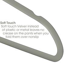Elama Home Flocked Velvet Clothes Hangers w/ Swivel Hooks 100Pk, Green