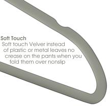 Elama Home Flocked Velvet Clothes Hangers w/ Swivel Hooks 50Pk, Gray