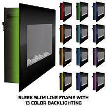 Electric Fireplace- Wall Mount with 13 Backlight Colors 31 quot; (B...