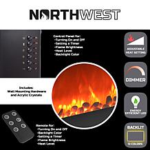 Electric Fireplace- Wall Mount with 13 Backlight Colors 31 quot; (B...
