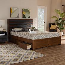Elin Fabric Upholstered Wood Queen Size Platform Storage Bed