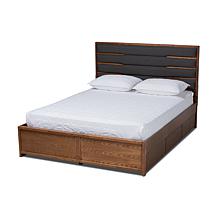 Elin Fabric Upholstered Wood Queen Size Platform Storage Bed