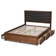 Elin Fabric Upholstered Wood Queen Size Platform Storage Bed