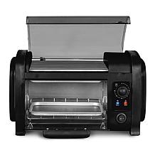 Elite Cuisine Black Hot Dog Roller and Toaster Oven