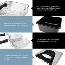 Elite Platinum 4-quart Dual Deep Fryer with 3 Baskets EDF-401T
