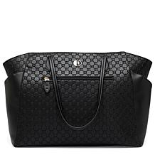 ELLE Compass 32L Vegan Leather Monogram Weekender Duffel Bag