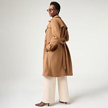 Elle Get the Look Faux Suede Trench Coat