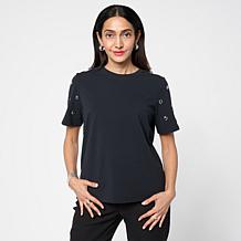Elle Get the Look Grommet Tee