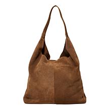ELLE Get the Look Suede Leather Slouch Tote Bag