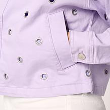 Elle Get the Look Washed Denim Grommet Jacket