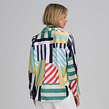 Elle Live Multi-Stripe Long-Sleeve Shirt