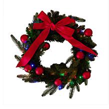 Emryn House 24" Pre-Decorated Illuminated Wreath