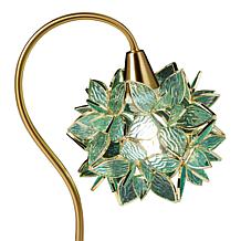 Emryn House Colored Glass Floral Table Lamp