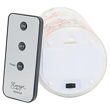 Emryn House Floral Glass Flameless Candles Set of 3 with Remote