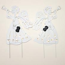Emryn House S/2 Illuminated 30" Angel Yard Stakes