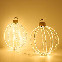 Emryn House S/2 Oversized In/Outdoor LED Ornaments