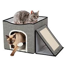Etna Foldaway Cat Condo & Play Center in Gray