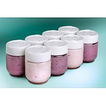 Euro Cuisine Set of 8 Glass Yogurt Jars with Date Lids