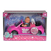 Evi Love Pink Beetle Convertible with Doll & Puppy