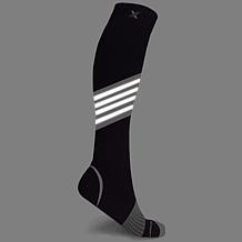 Extreme Fit Reflective Knee High Compression Socks Pair, Side Stripes