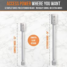 EZ Outlet with 180-Degree Rotation, Extension and 4 Port Connections